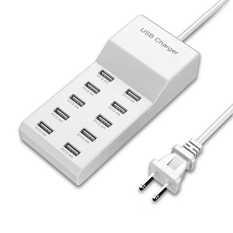 10 Port USB Charging Station Hub Power Adapter 50W Fast Charger for Phone Tablet
