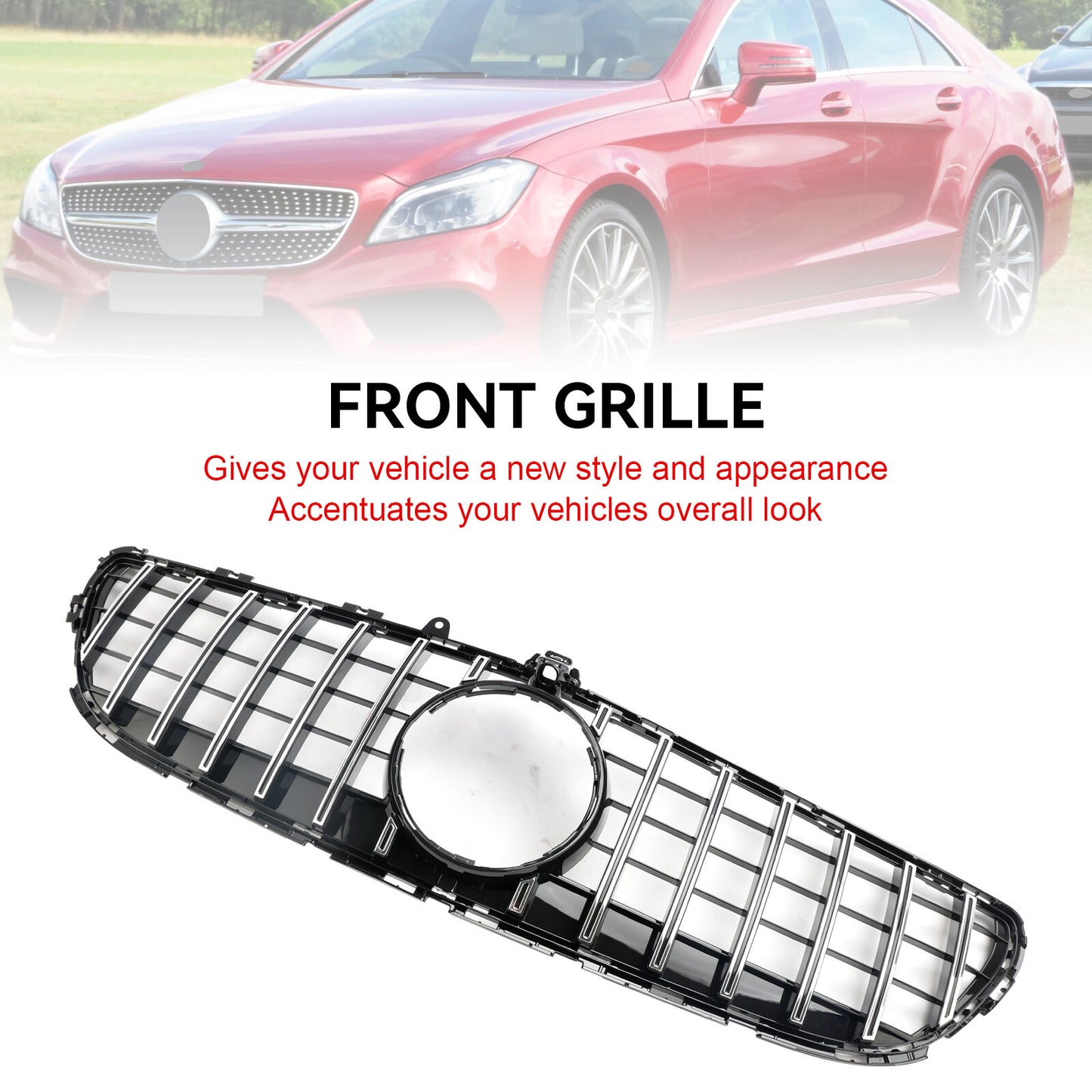 Front Bumper Grille Grill Fit Mercedes Benz CLS-Class W218 CLS350 2015-2018