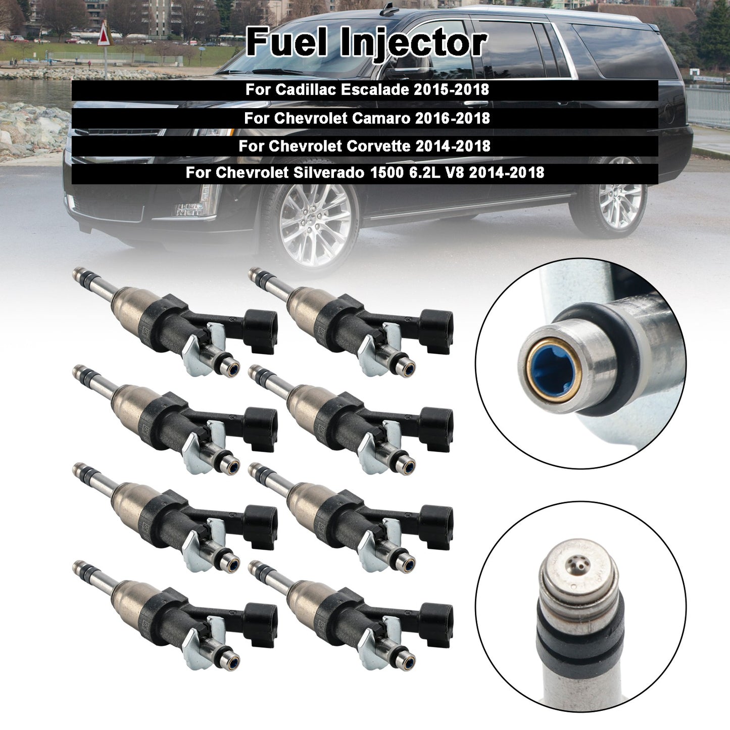 8PCS Fuel Injector 12668393 Fit Cadillac Escalade 2015-2018 Fits Camaro 16-18