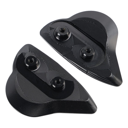 ALUMINUM MIRROR BLOCK OFF PLATES HOLE CAPS BLACK FOR YAMAHA YZF R6 R7 2017-2024