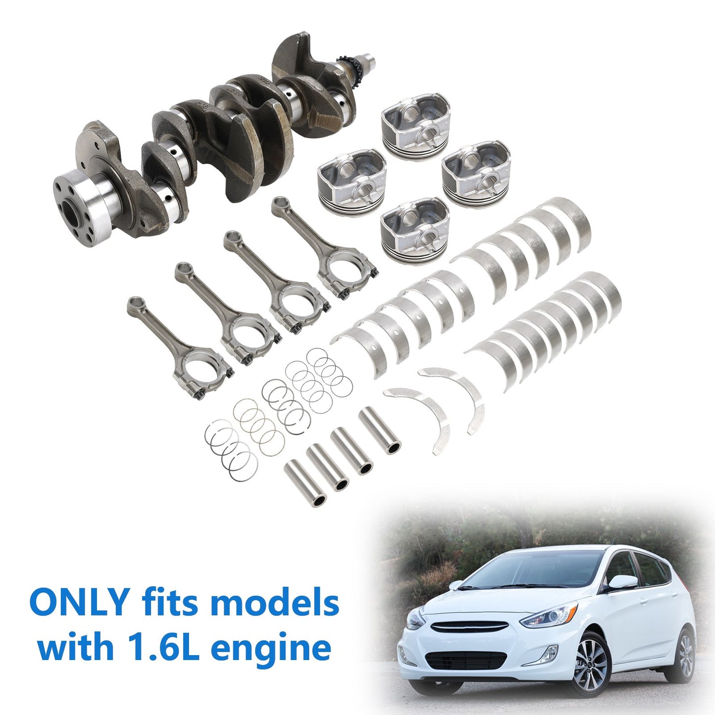 Crankshaft & Connecting Rod Piston Kit for Kia Soul Base Hatchback 4 Door 12-17