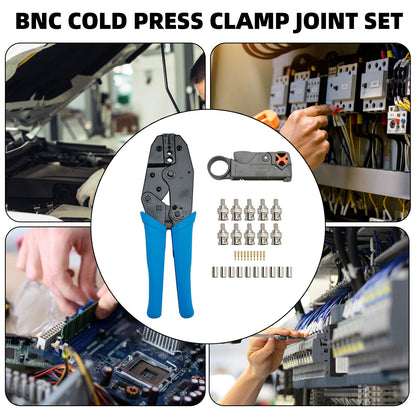 Coax RF/BNC Crimp Tools For RG59/RG6 With 10Pcs BNC Plug Crimp Connector Set