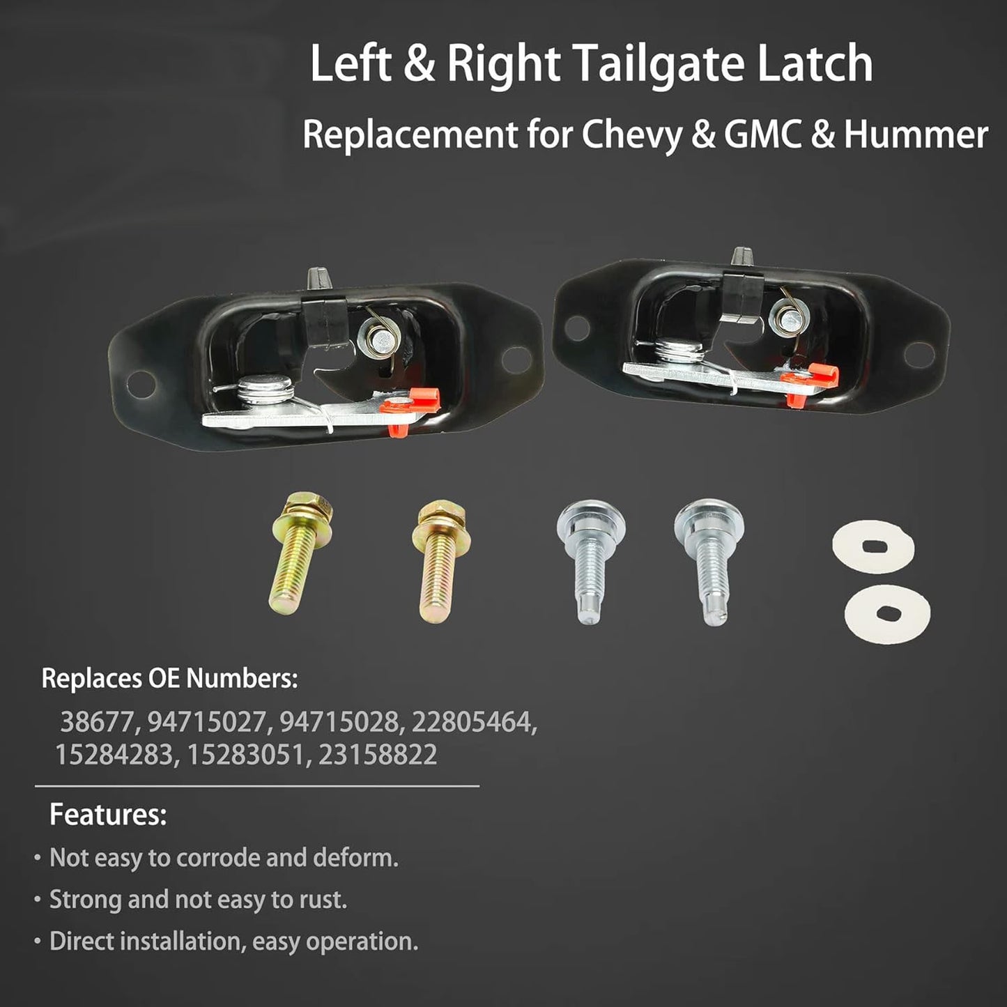 2X Tailgate Latch Assembly For 07-18 GMC Sierra Chevy Silverado 1500 2500 Hummer