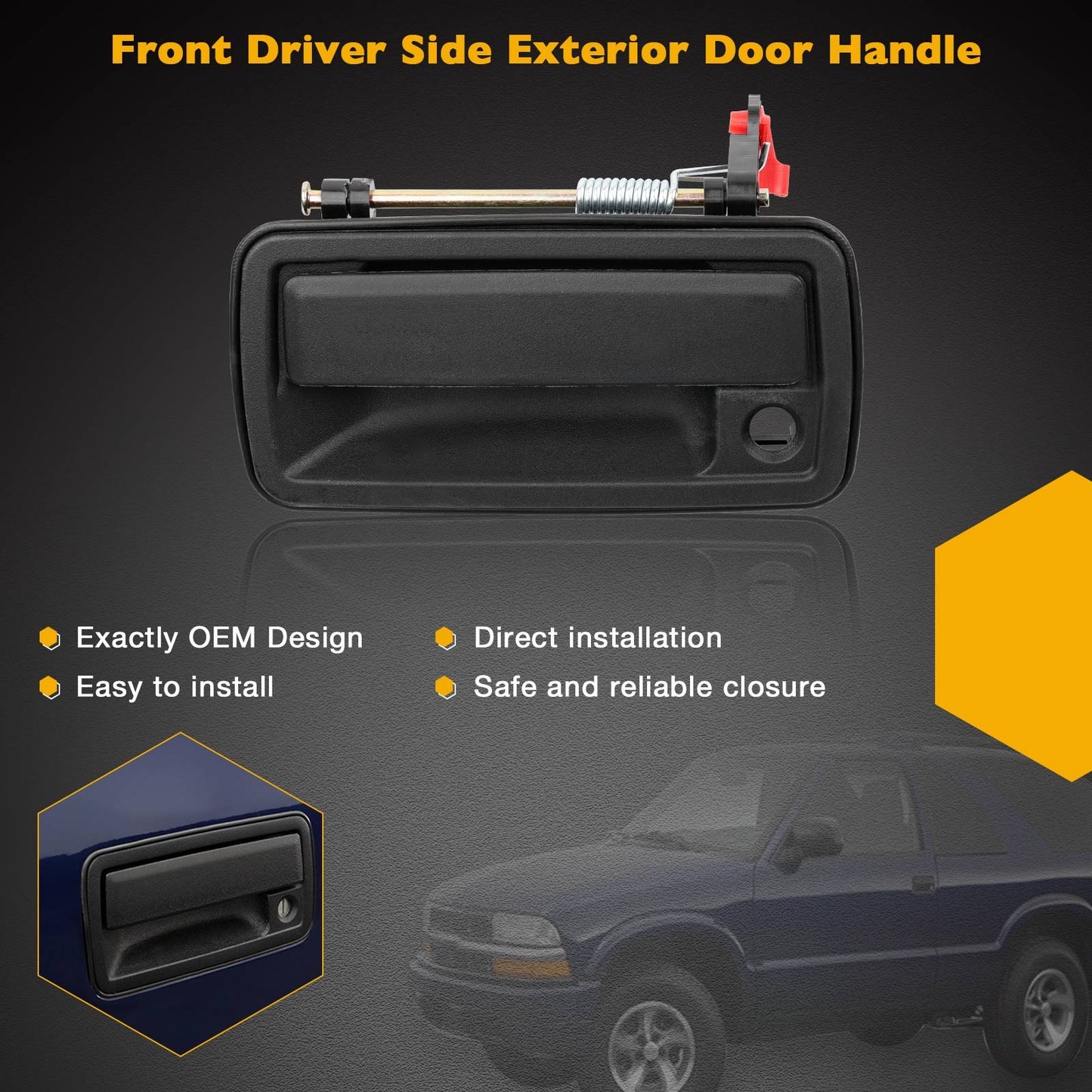 2X Exterior Door Handle Front LH & RH For 1994-05 GMC Isuzu Chevy S10 Oldsmobile