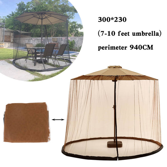 Solid Spare Patio Umbrella Bug Screen W/Zipper Door and Polyester Netting Mosquito Screen
