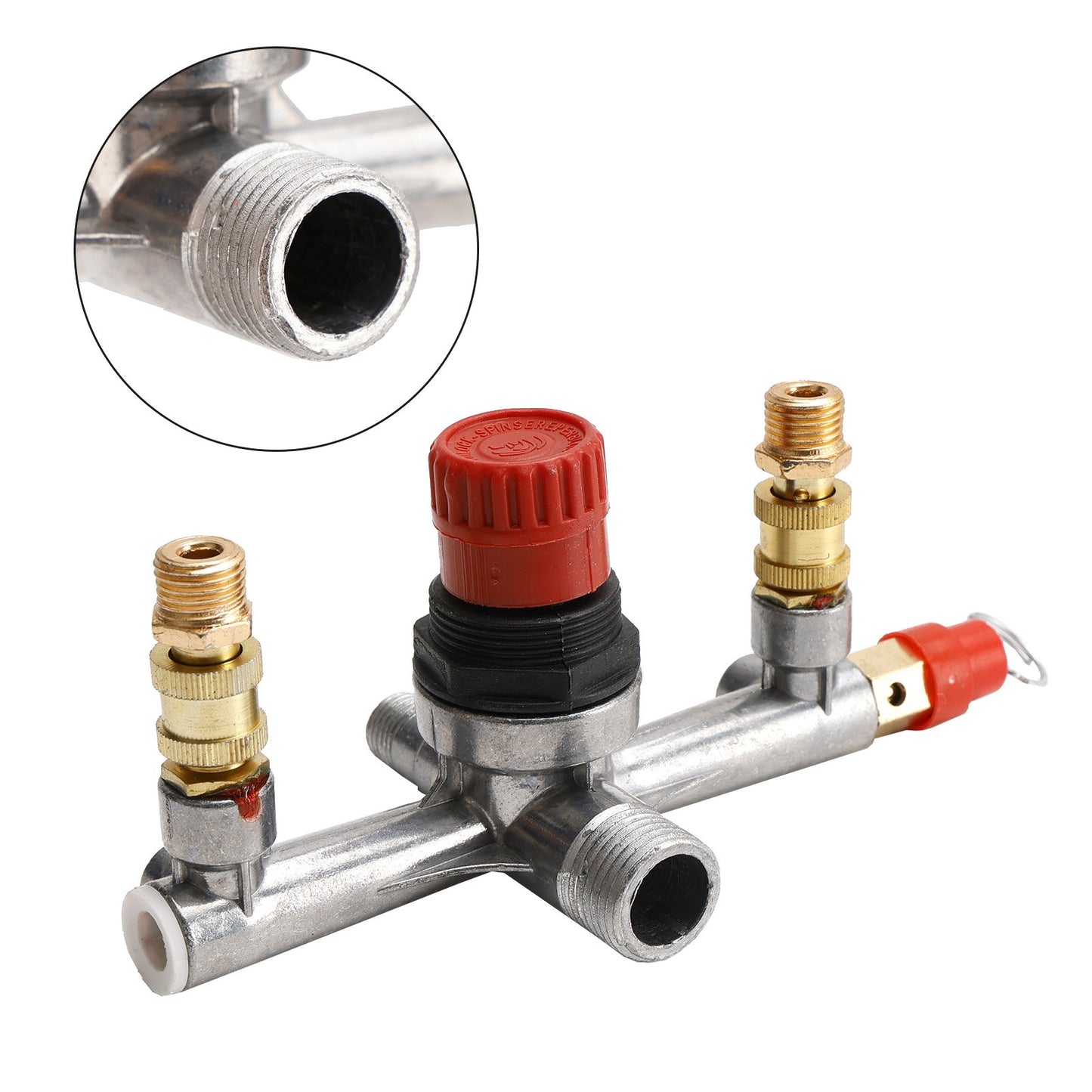 Air Compressor Pressure Valve Switch Control Manifold Regulator Gauges Tool'