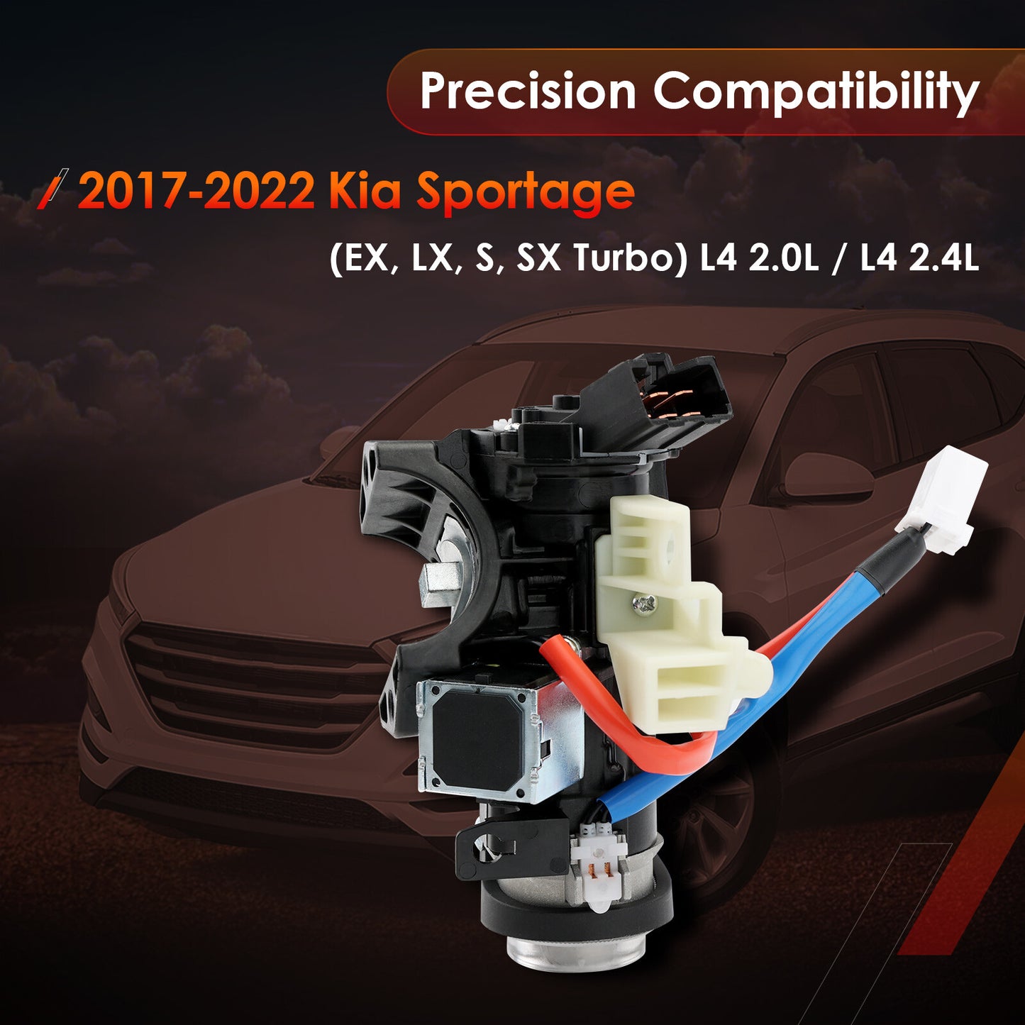 Ignition Lock Cylinder Switch & Cylinder Housing w/ Keys For 17-22 Kia Sportage