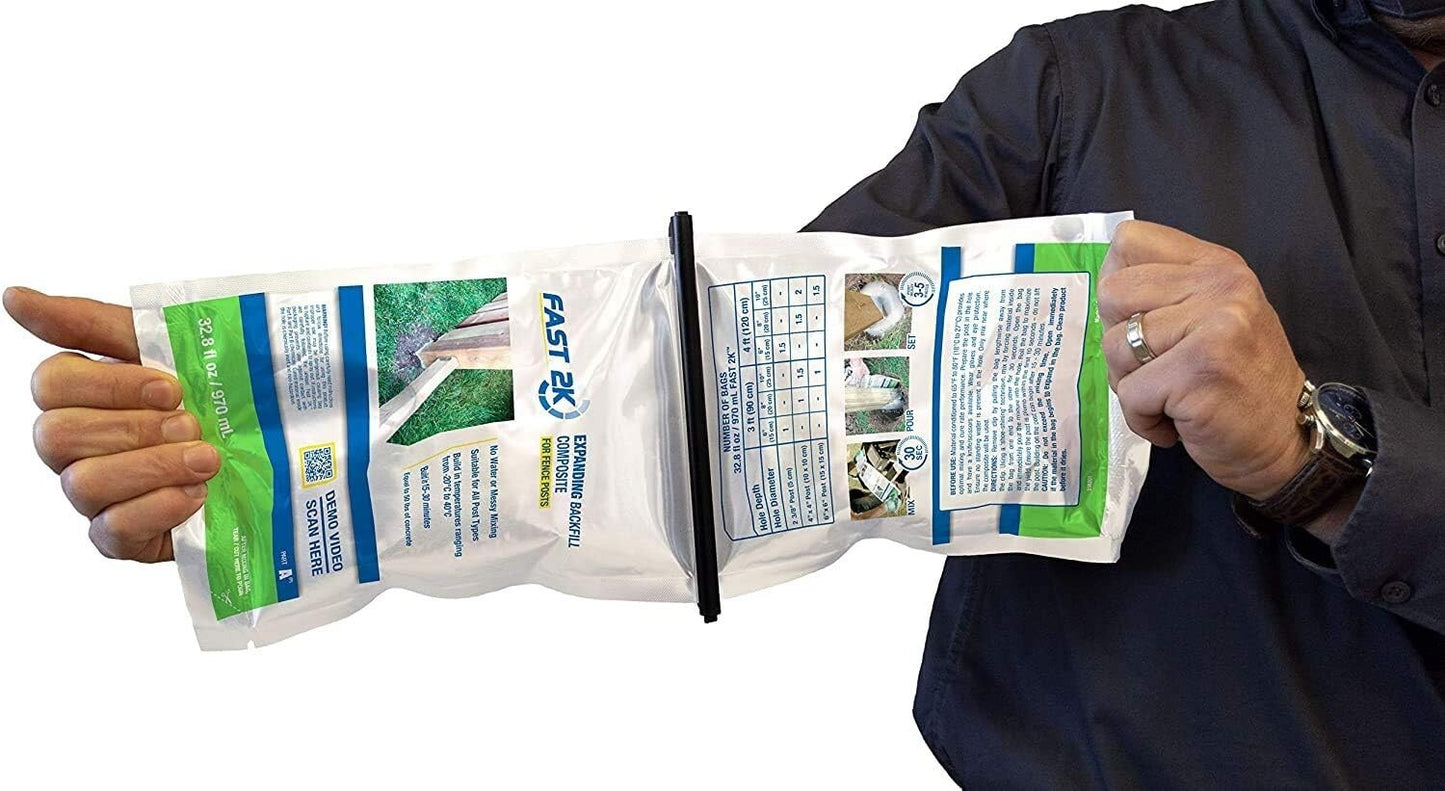 Fast 2K Fence Post Mix, Concrete Alternative for Fence & Mail Post Installs (4)