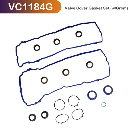 VC1184G Valve Cover Gasket Set (w/Grom) for Jeep Wrangler 3.6L V6 DOHC 16-22