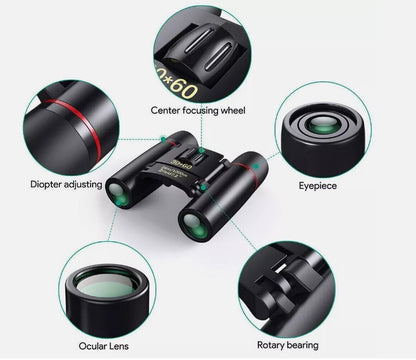 Binoculars 30x60 Zoom Outdoor Travel Compact Folding Telescope Hunting Day/Night