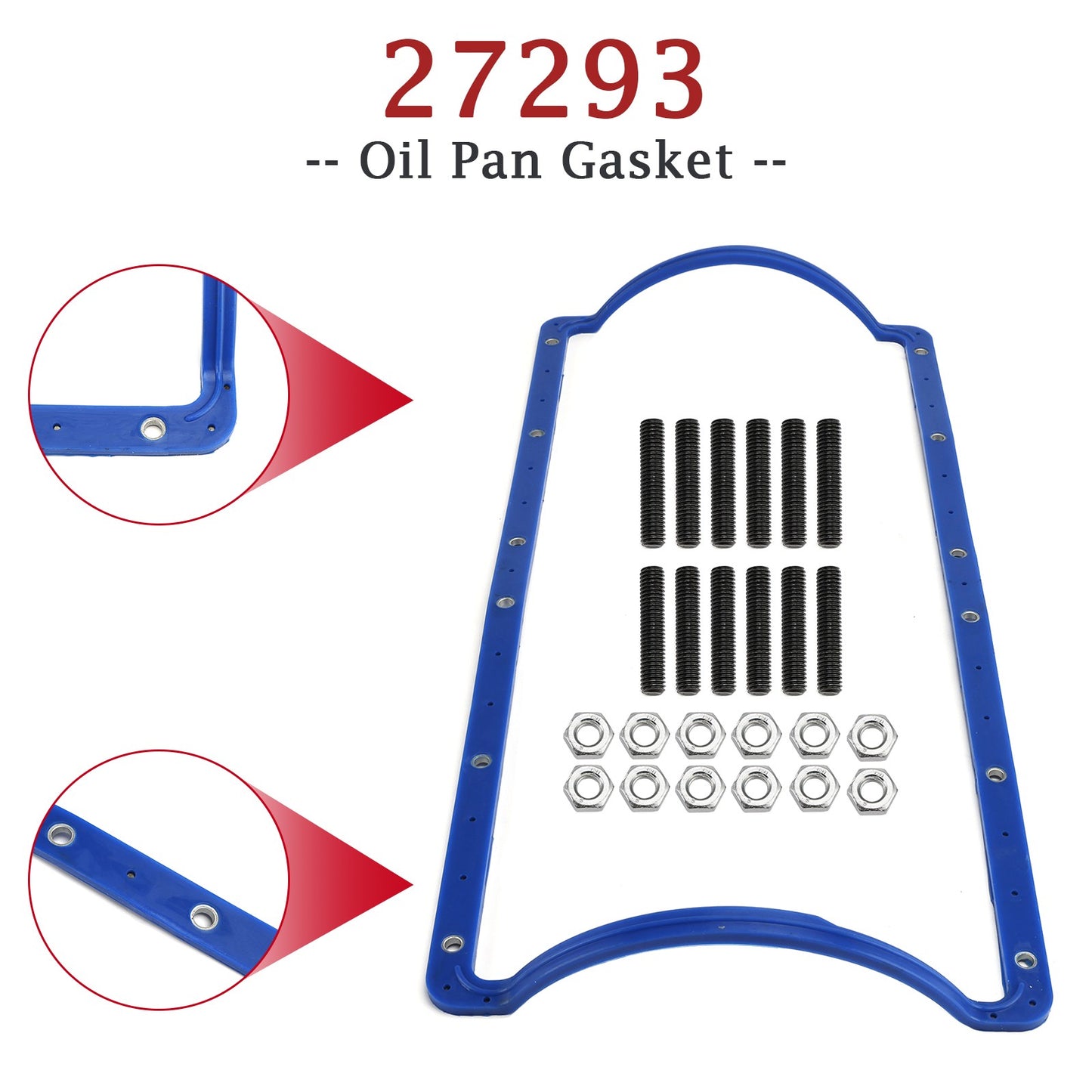 27293 Oil Pan Gasket for Ford Powerstroke 7.3L Rubber W/ Steel Core