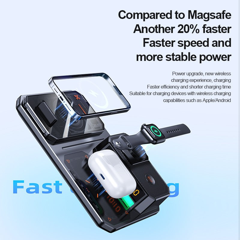 6in1 Magnetic Wireless Charger Bluetooth Speaker Night Light for iPhone, iWatch