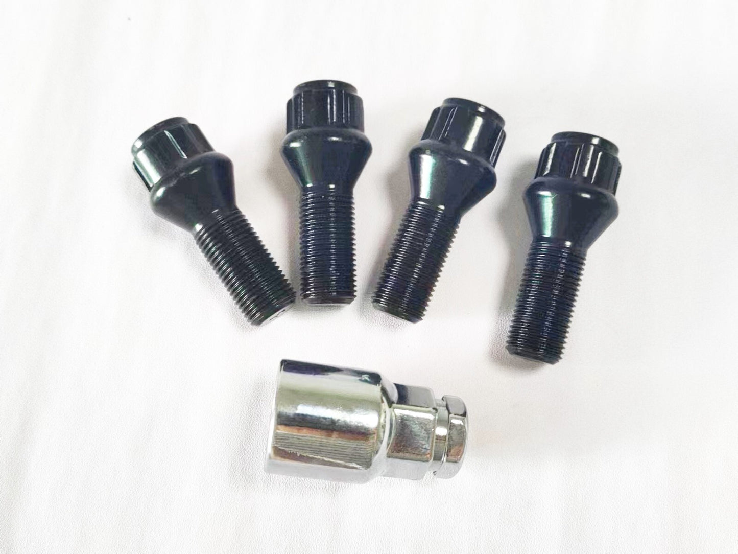 Set of 4 14x1.25 28mm Black Wheel Locks BMW 2 3 4 5 6 7 X5 X3 Series Mini Cooper