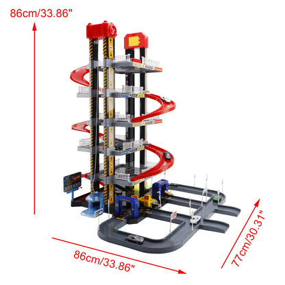 Intelligent City Six Floor Track Parking Lot Toy With 8 Cars For Kids Age 3-8
