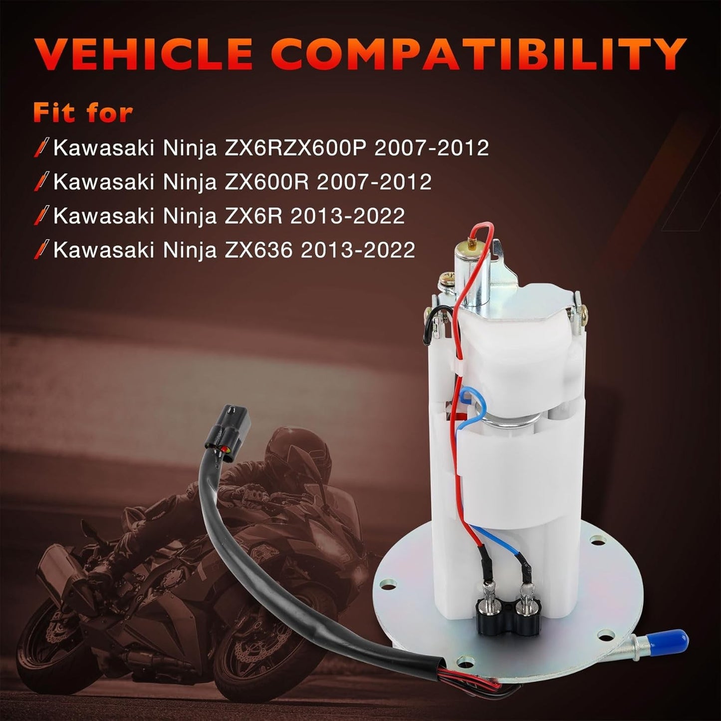 49040-0023 Fuel Pump Assembly Fit 2007-2022 Kawasaki Ninja ZX6R ZX600R ZX636