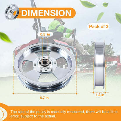 3X 5102831 Flat Idler Pulley For Ferris 48" 52" 61" 72" Deck Lawn Mower 5104717