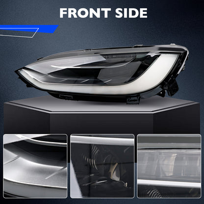2x LED Headlight Assy Driver Passenger Side For 2022-2024 Tesla Model X Plaid