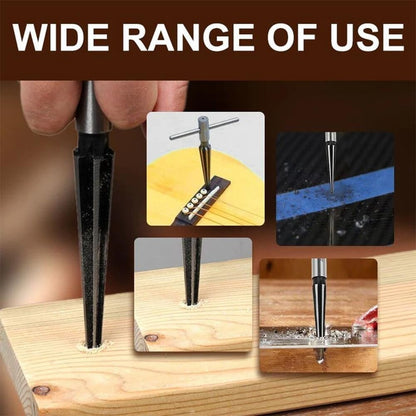 2Pcs T Handle Taper Reamer Tool Set 6 Fluted Chamfer Reaming 1/4 Inch Hex Shank