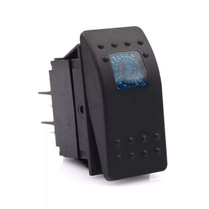 10PCS Waterproof Marine Boat Car Rocker Switch 12-24V SPST ON-OFF 4PIN Blue LED