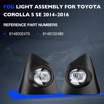 Fit 2014 2015 2016 Toyota Corolla S Bumper Fog Lights W/ Switch+Wiring Lamp Pair