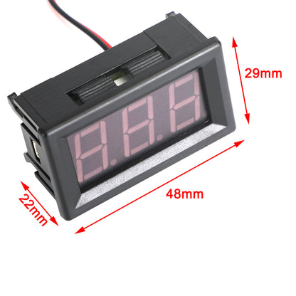 5Pcs Dc 5-120V Voltmeter Red Led Panel 3-Digital Display Volt Meter 2-Wire NEW