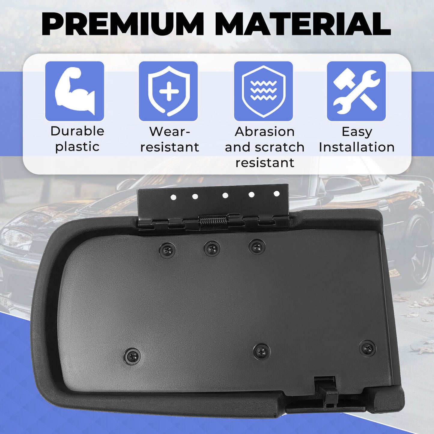 Solid Spare Console Door Lid Armrest #10421355 Ebony Black For Camaro / Firebird 1997-2002