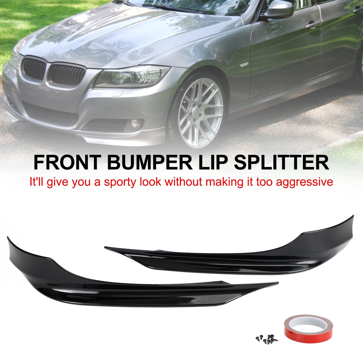 Front Bumper Lip Splitter Spoiler Fit BMW 3 Series E90 2008-2012 LCI PP*