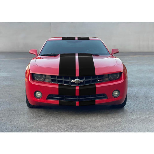 Solid Spare 9" BLACK CARBON FIBER VINYL RALLY STRIPES RACING STRIPE KIT For CHEVY CAMARO