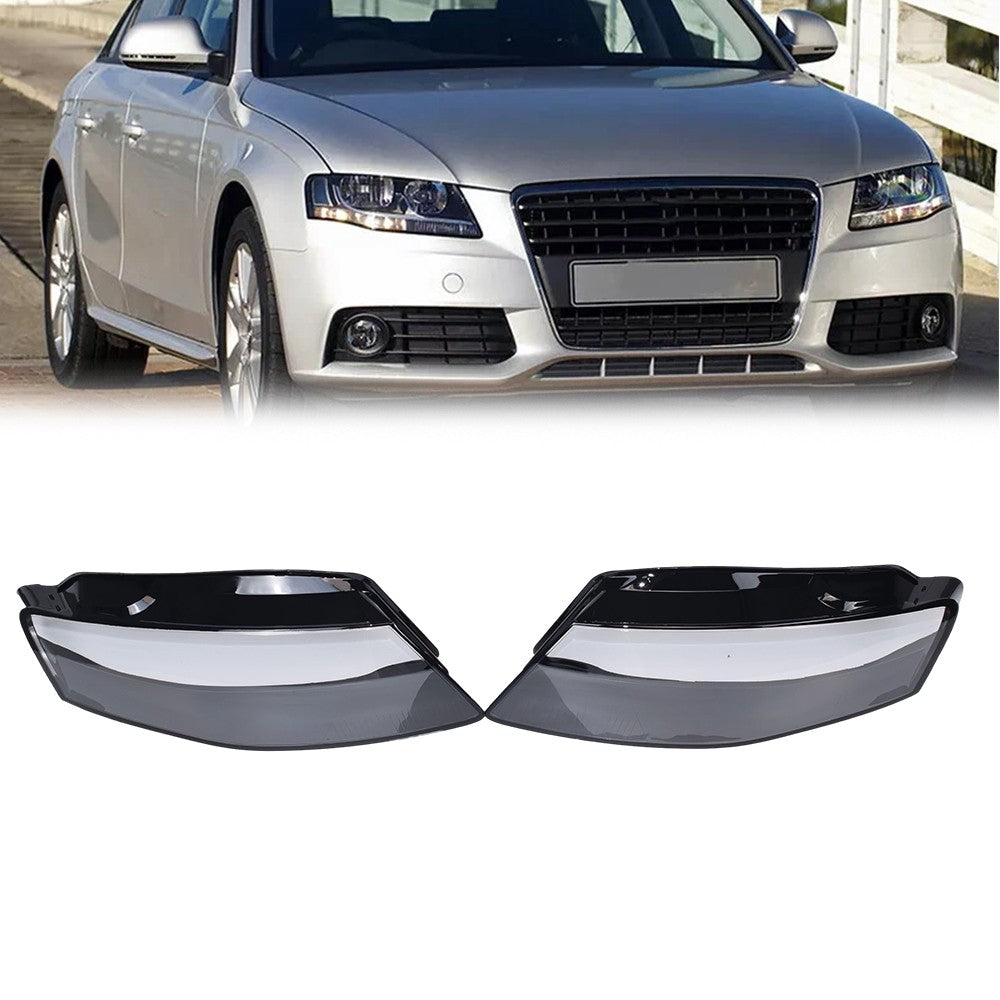 For 2009-2012 Audi A4 2PCS Left & Right  Headlamp Cover Headlight Lens Cover