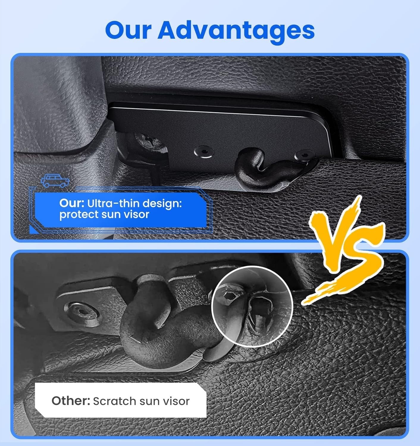 Sun Visor Kit for Jeep Wrangler JK 2018/Wrangler 2018-2023/Gladiator 2020-2023