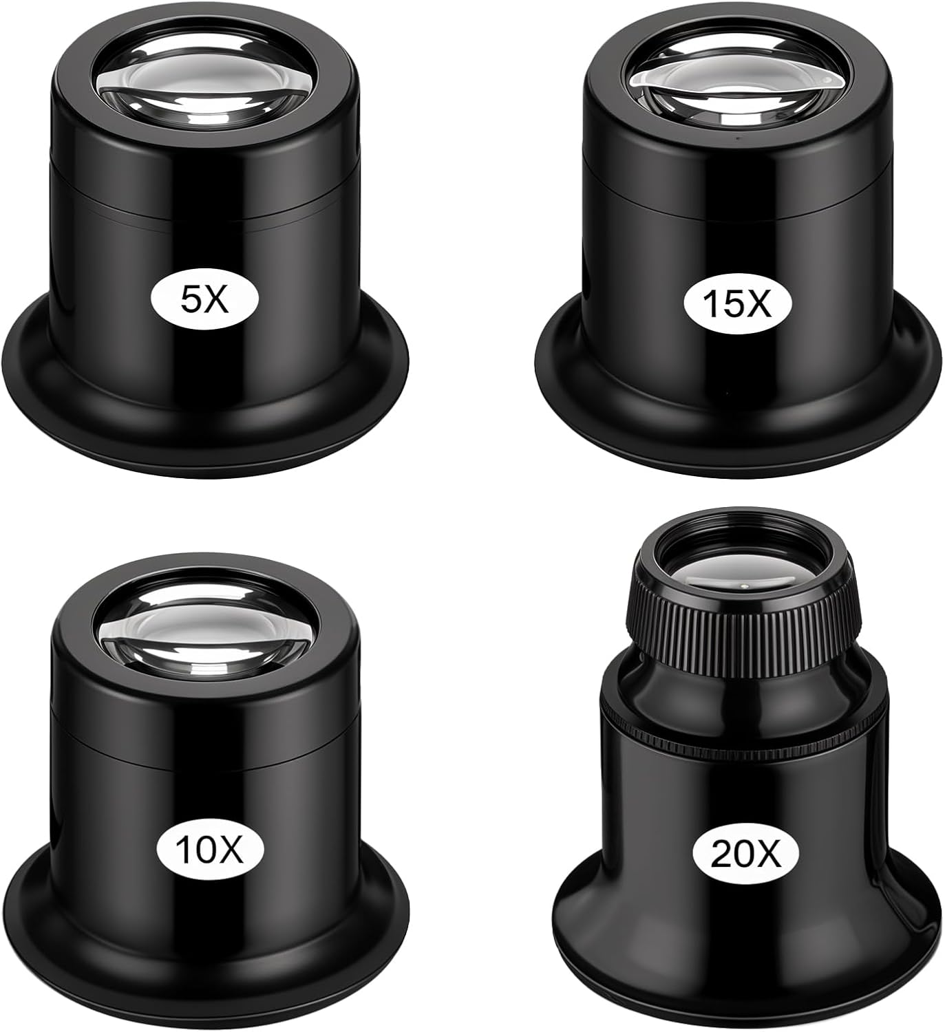 Pocket Magnifying Jewelry Eye Glass Magnifier Jewelers Loop Loupe 5X 10X 15X 20X