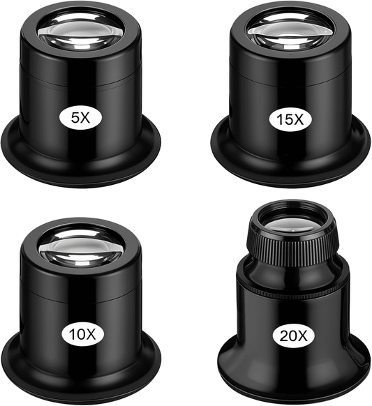 Solid Spare Pocket Magnifying Jewelry Eye Glass Magnifier Jewelers Loop Loupe 5X 10X 15X 20X