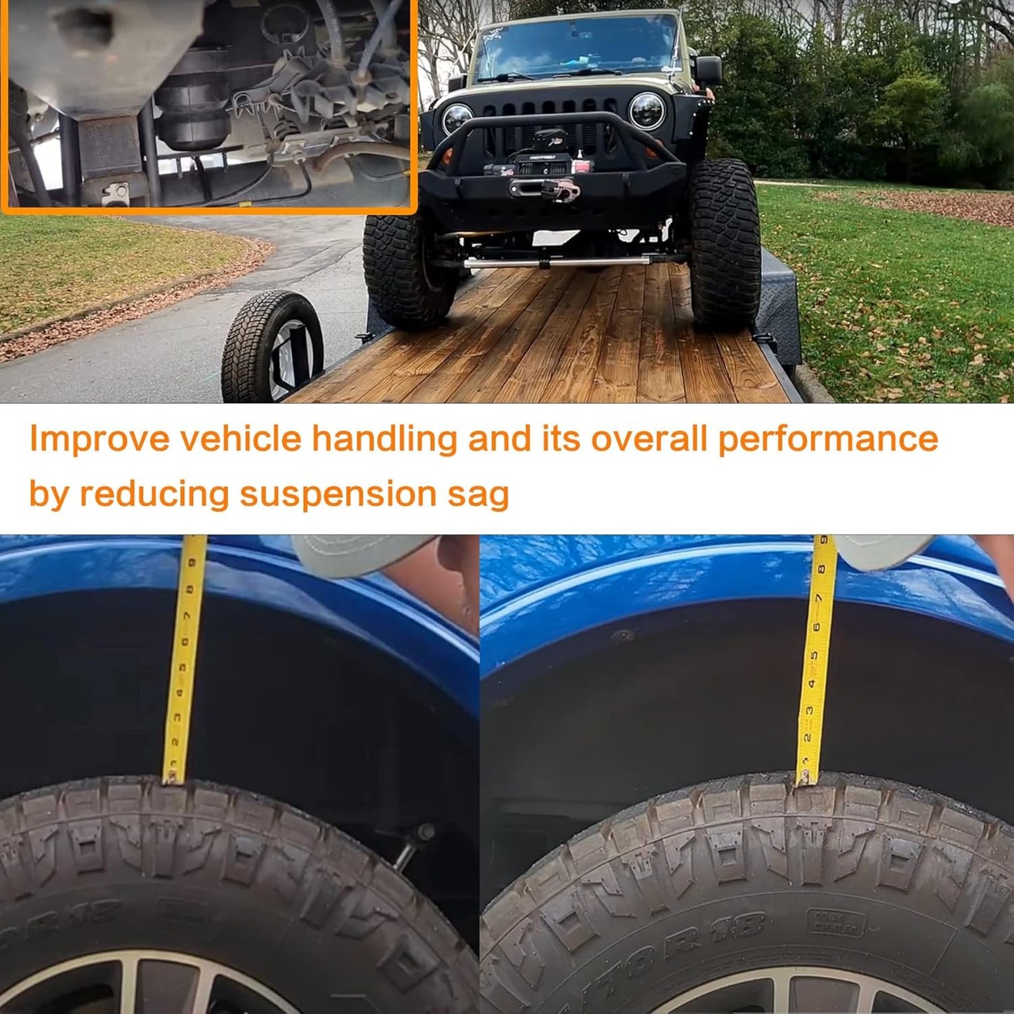 Rear Axle Suspension Enhancement System Rubber Helper Spring Fit 15-20 Ford F150