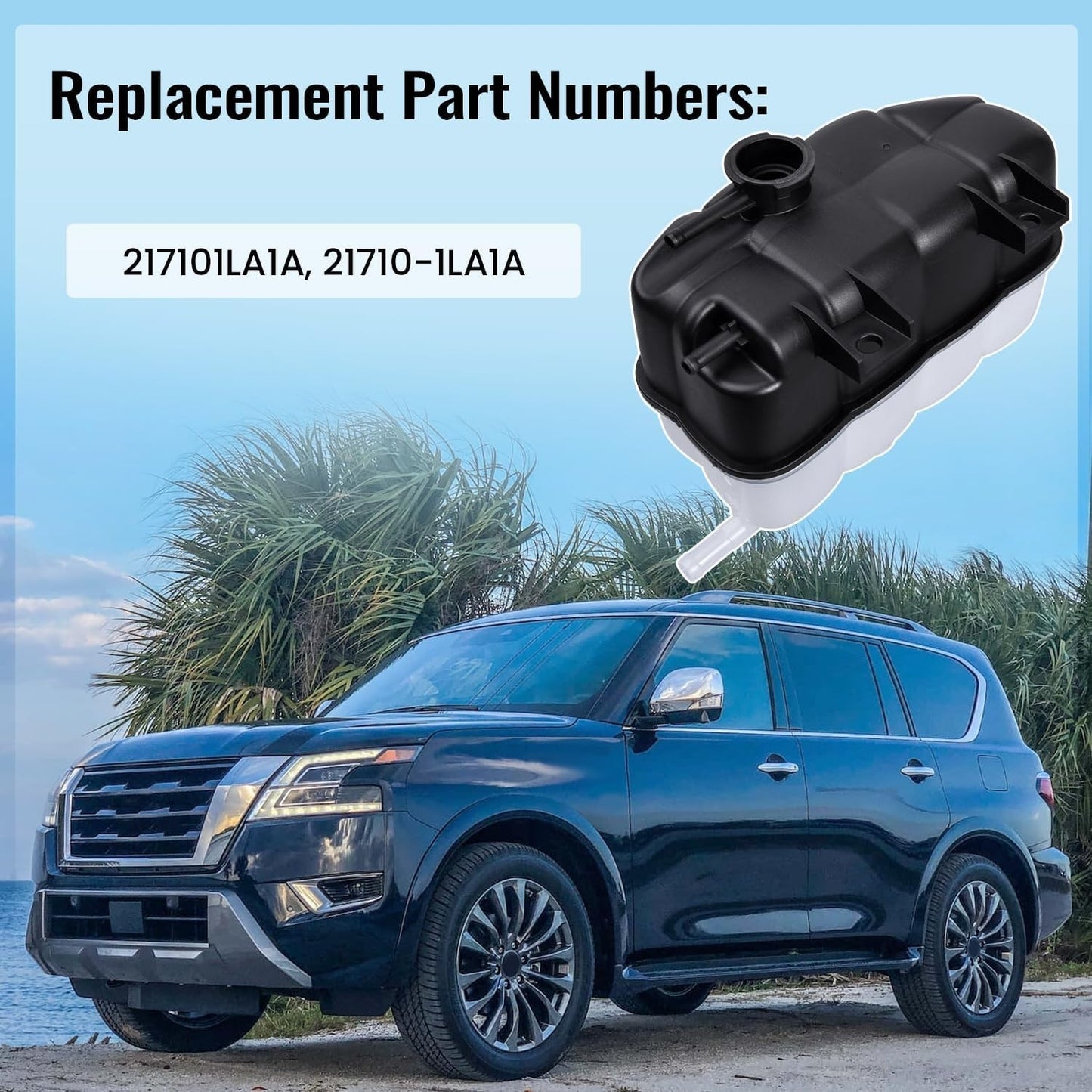 For Infiniti 11-13 QX56 14-19 QX80 Radiator Overflow Bottle Coolant Reservoir