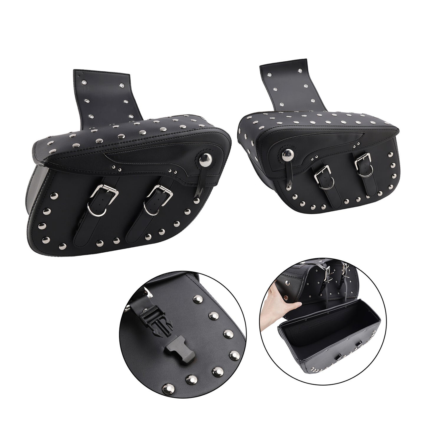 Side Tail Bag Saddlebag Color Matching Luggage Black 80L For Scooter Motorcycle