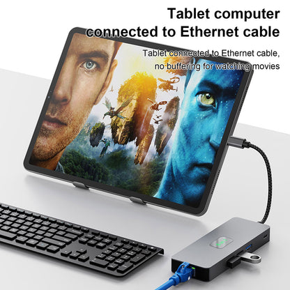 8 in 1 TYPE-C to RJ45 Gigabit USB 3.0 HDMI DP PD100W for MacBook iPad Pro 15
