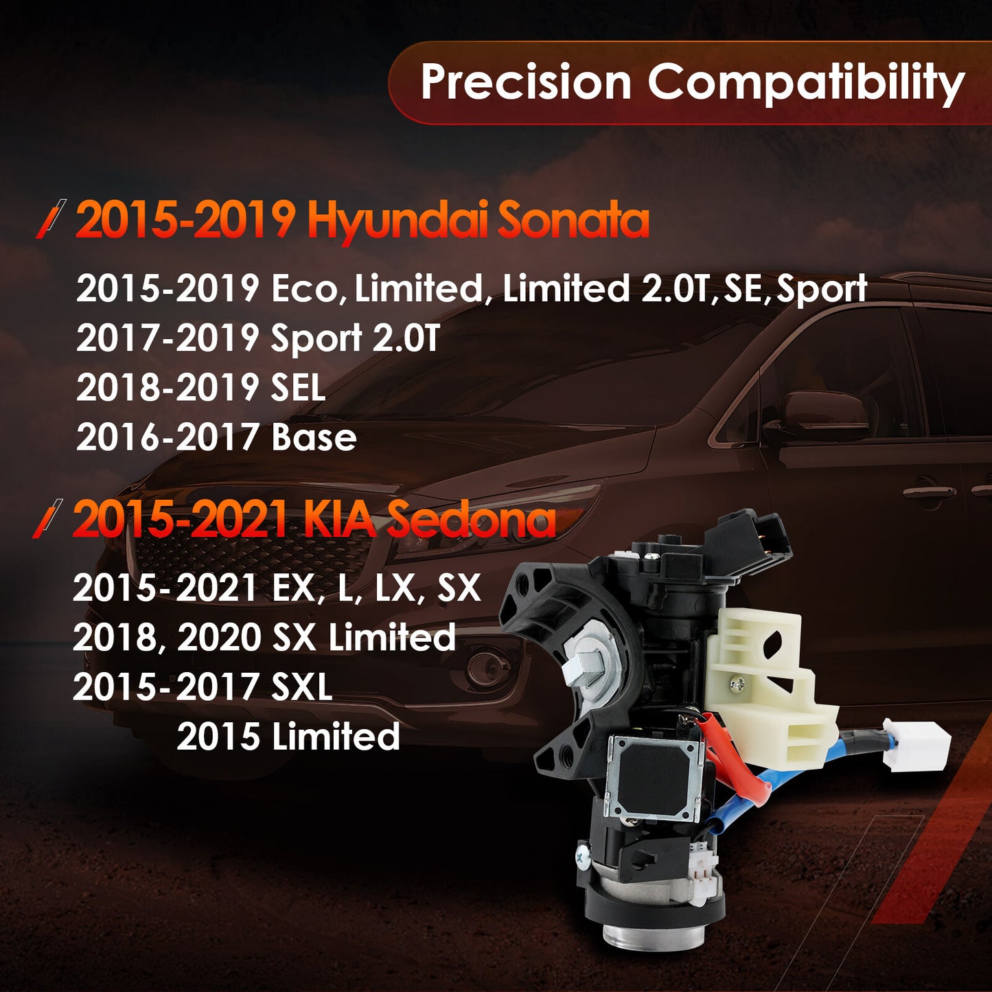 Ignition Lock Cylinder Switch & Housing w/ Keys For 2015-2021 Kia Sedona Hyundai