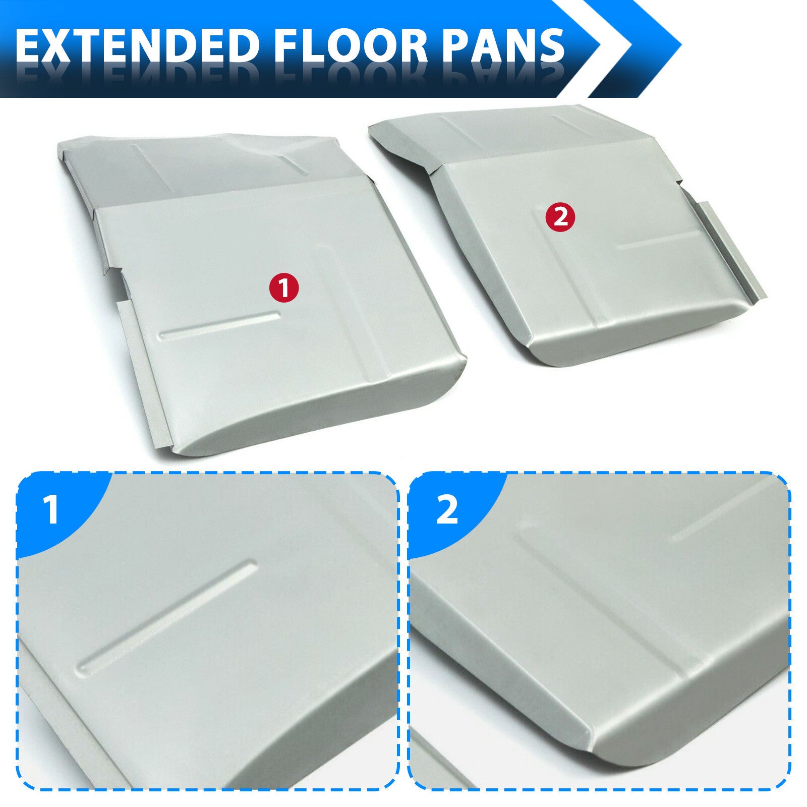 Solid Spare Zinc-plated Extended Floor Pans For Chevy GMC Truck Blazer Jimmy Suburban 73-87