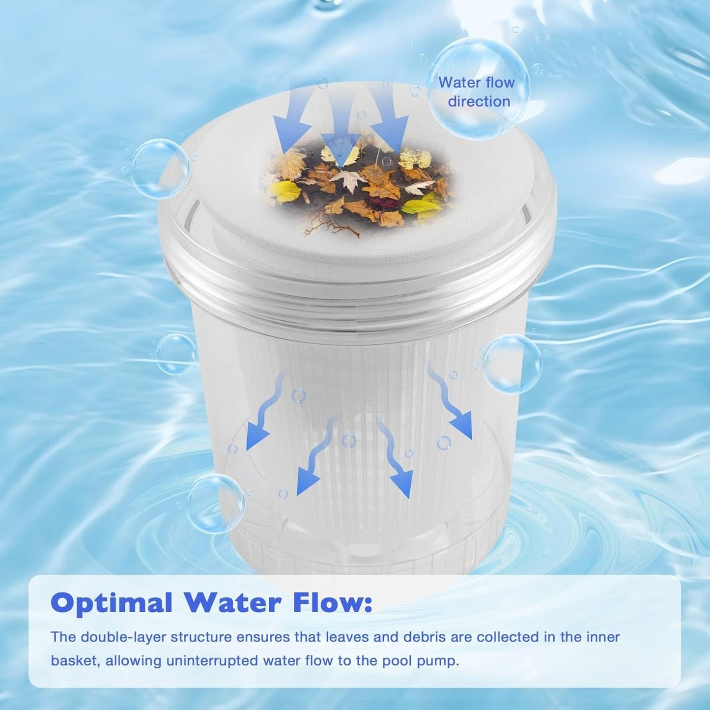 In-line Pool Leaf Catcher Canister w/Basket For Hayward W560 PoolVac Pool Vacuum