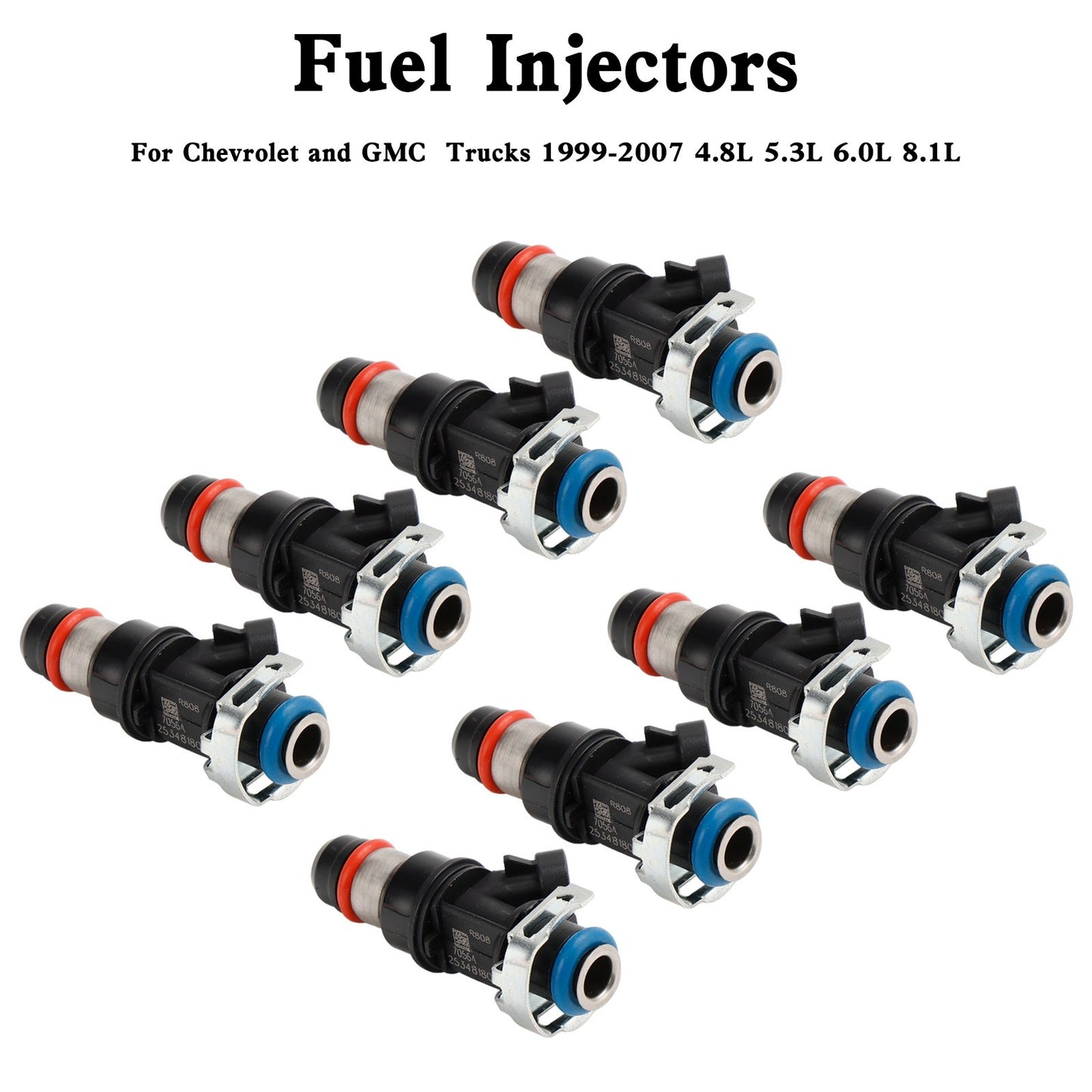8PCS 25348180 Fuel Injectors 881693002 RA087006 For Chevy MerCruiser Volvo Penta