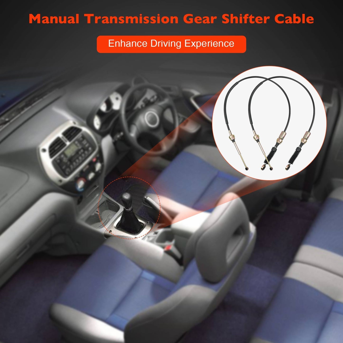 2x Manual Transmission Shift Control Cable For 1996-2000 Toyota RAV4 33821-42070