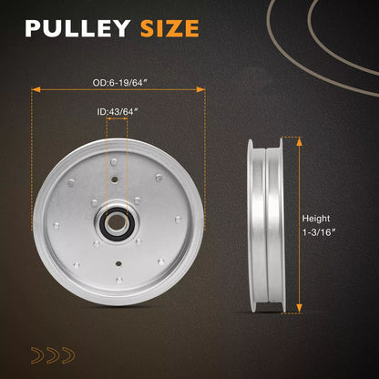 3Pcs AUC10172 Lawn Mower Deck Flat Idler Pulley For John Deere Z540R ZTrak 15959