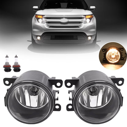 Pair For Ford Explorer 2011-2015 Clear Lens Fog Lights Bumper Lamps 2Pcs New