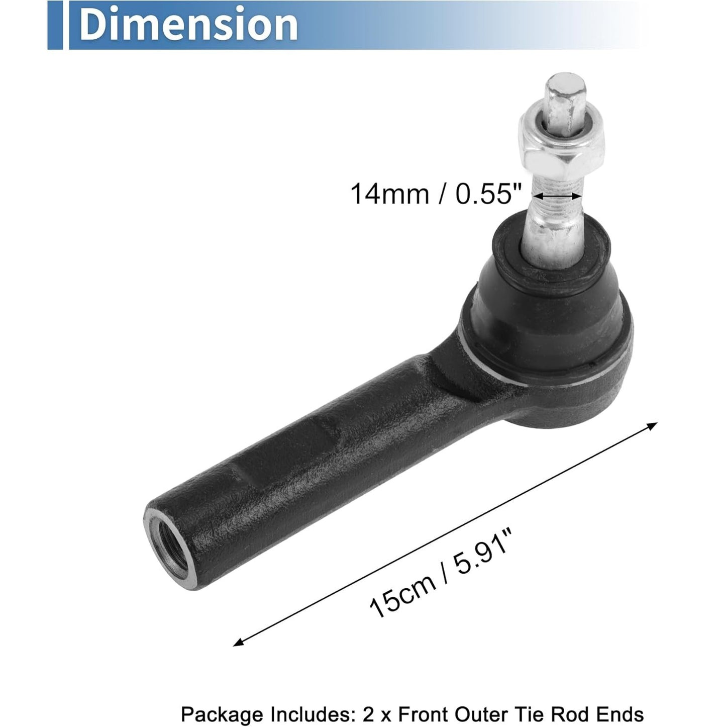 A pack of 2 Left+Right Front Outer Tie Rod End for Ram 1500 2019 2020 2021-2023