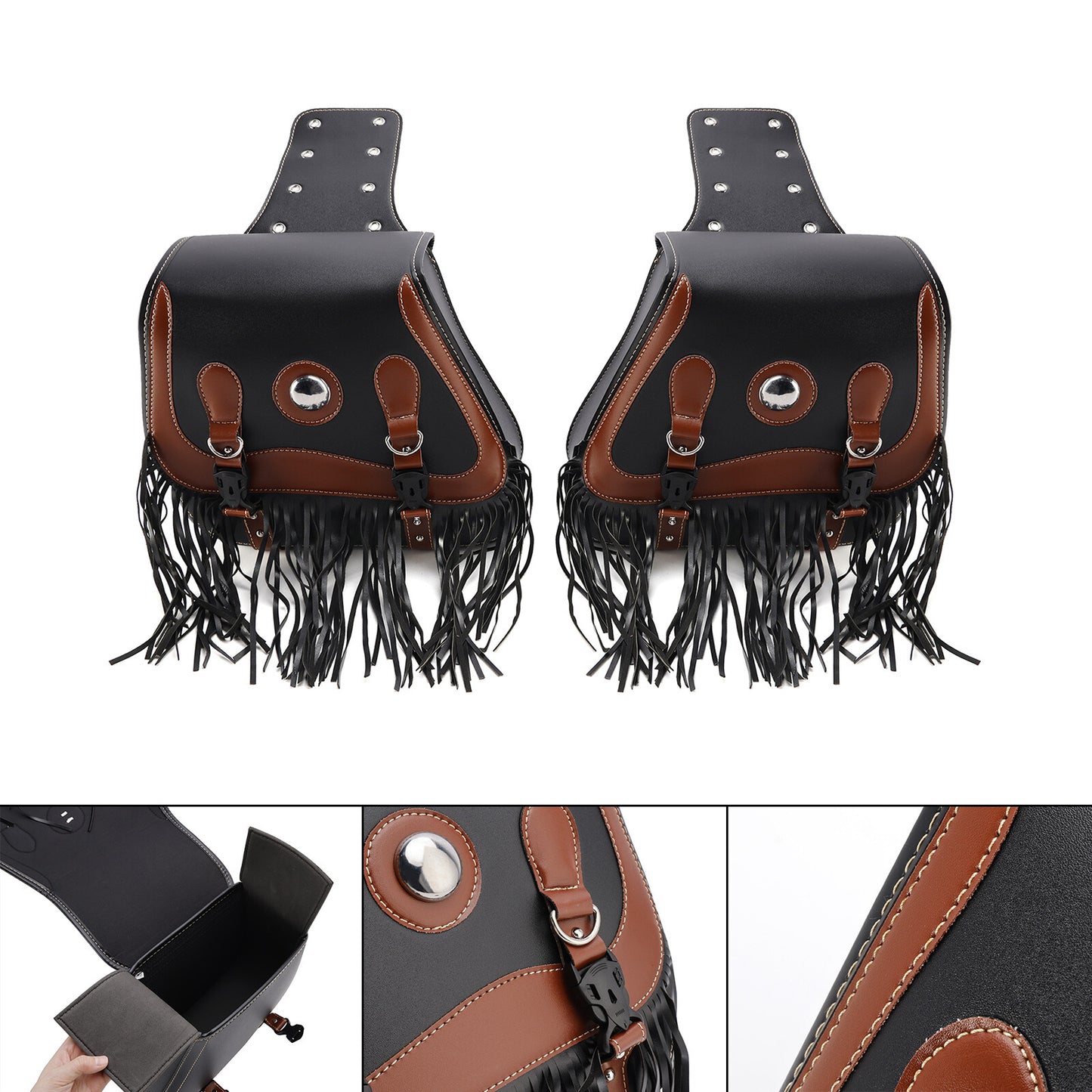 Side Tail Bag Saddlebag Color Matching Luggage Black 26L For Scooter Motorcycle