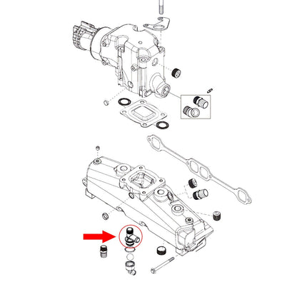 Manifold Drain T Fitting Assembly for MerCruiser Sterndrive V6 V8 - 22-863786A1