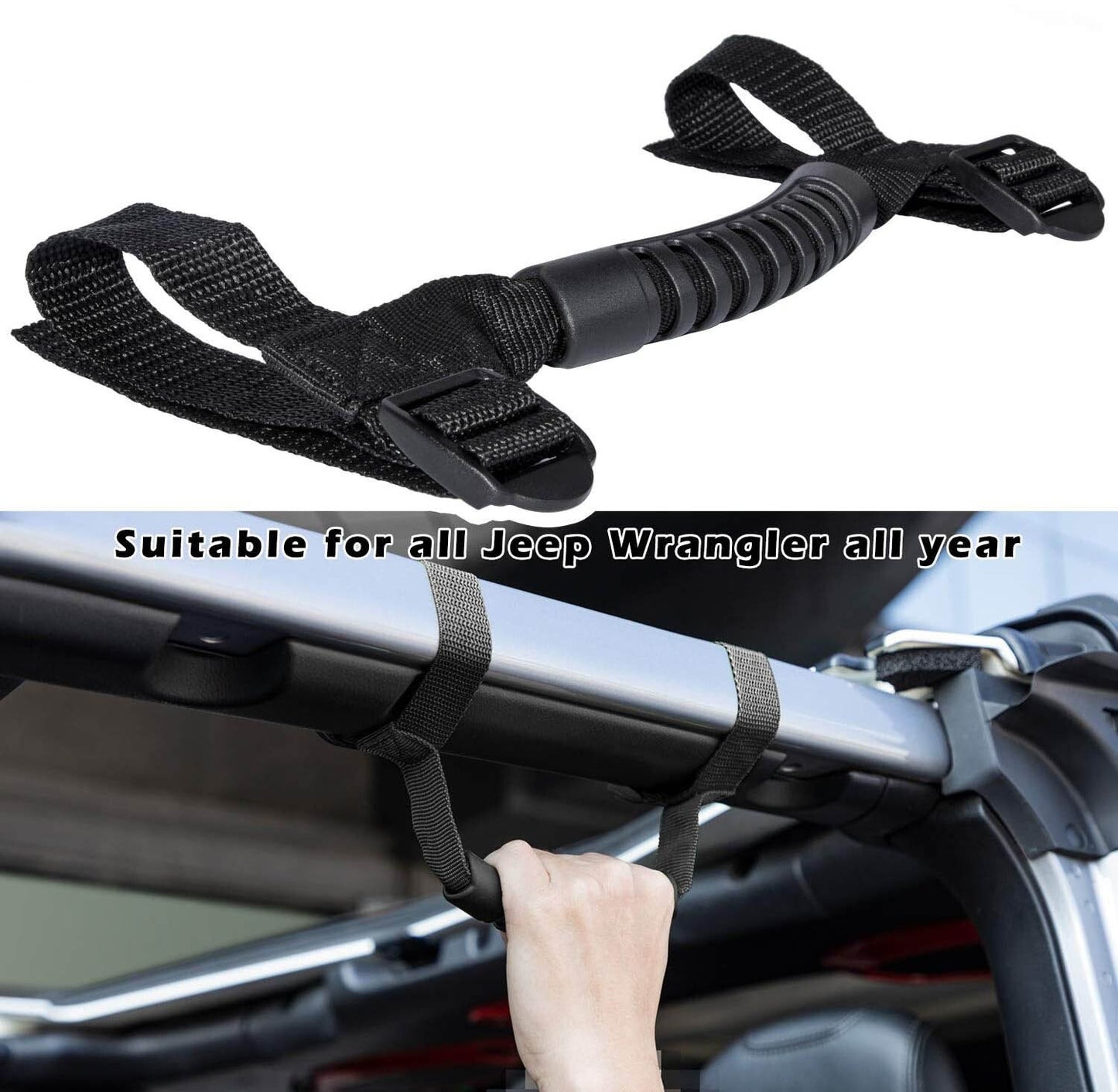 2 x Roll Bar Grab Handles Grip Handle for Jeep Wrangler YJ TJ JK JL Gladiator JT