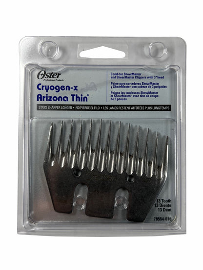 Solid Spare Oster 78554016003 Cryogen Shearing Comb 13 Tooth Arizona Thin