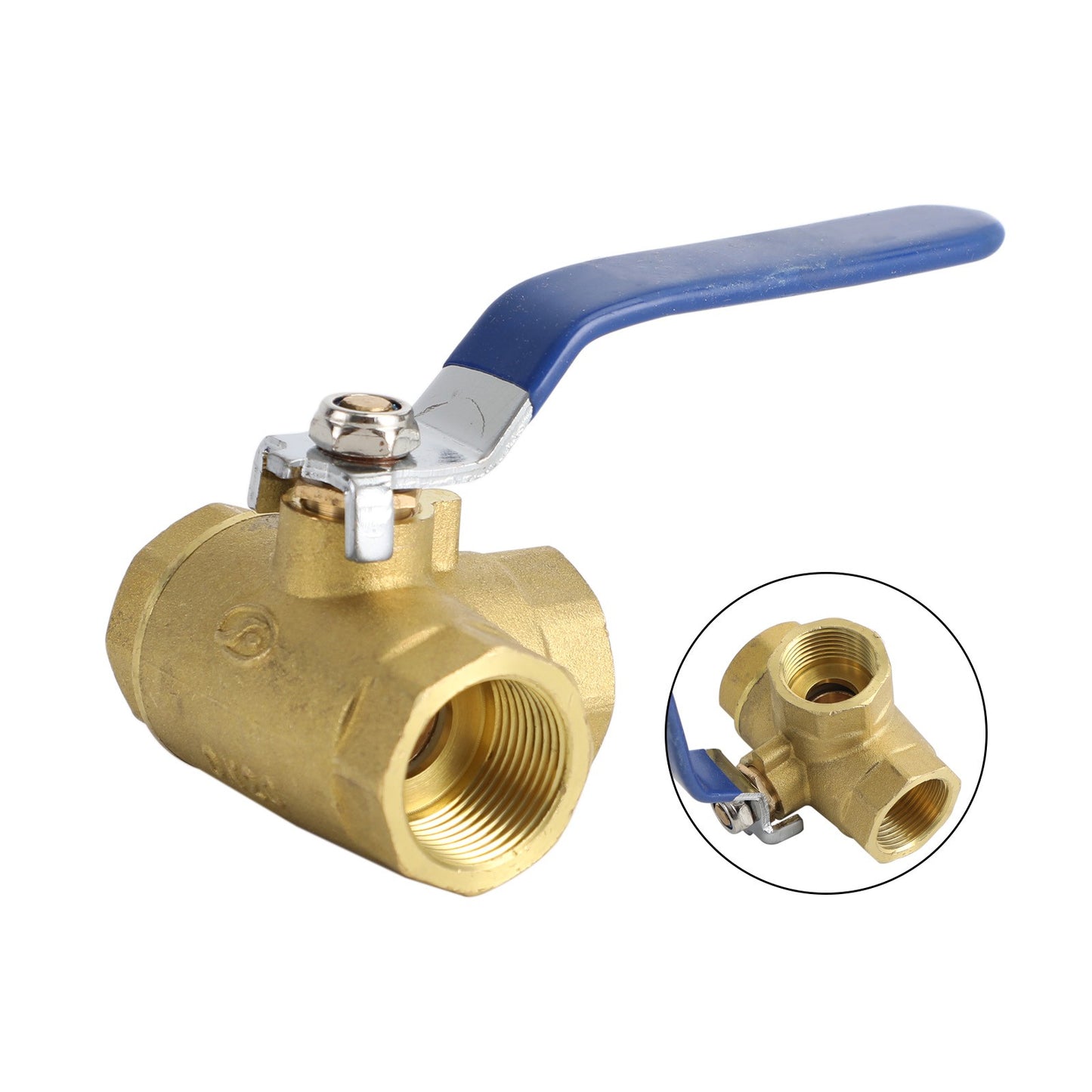 ??G3/4" 3 Way Ball Valve Three T Port Brass Female Type For Water Oil And Gas
