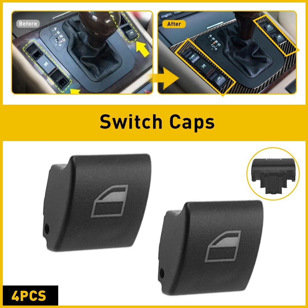 4PCS For BMW E46 Window Switch Button Cap 323i 325i 330i M3 328i 323ci 325ci